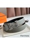 Hermes H Touareg Reversible Belt 32MM in Grey Clemence Leather Replica