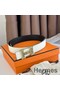 Hermes H Touareg Reversible Belt 32MM in White Epsom Leather Replica