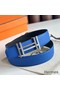 Hermes H au Carre Reversible Belt 32MM in Blue and Black Epsom Leather Replica