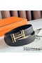 Hermes H au Carre Reversible Belt 32MM in Chocolate Clemence Leather Replica