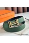 Hermes H au Carre Reversible Belt 32MM in Green and Black Epsom Leather Replica