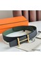 Hermes H d'Ancre Reversible Belt 32MM in Black and Green Epsom Calfskin Replica