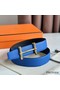 Hermes H d'Ancre Reversible Belt 32MM in Blue and Black Epsom Calfskin Replica