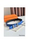 Hermes H d'Ancre Reversible Belt 32MM in Blue and Black Epsom Calfskin Replica