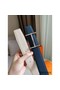 Hermes H d'Ancre Reversible Belt In Blue/White Epsom Leather Replica