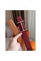Hermes H d'Ancre Reversible Belt In Gold/Red Epsom Leather Replica