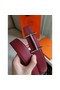 Hermes H d'Ancre Reversible Belt In Gold/Red Epsom Leather Replica