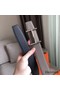 Hermes H d'Ancre Reversible Belt In Grey/Noir Leather Replica