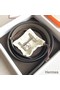 Hermes H d'Ancre Reversible Belt In Grey/Noir Leather Replica