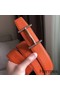 Hermes H d'Ancre Reversible Belt In Orange/Noir Leather Replica
