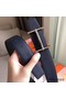 Hermes H d'Ancre Reversible Belt In Sapphire/Ardoise Leather Replica