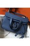 Hermes Halzan 31cm Bag In Blue Agate Clemence Leather Replica