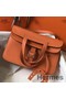 Hermes Halzan 31cm Bag In Orange Clemence Leather Replica