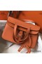 Hermes Halzan 31cm Bag In Orange Clemence Leather Replica