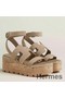 Hermes Havane 30 Sandals in Beige Suede Leather Replica
