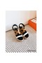 Hermes Havane 30 Sandals in Bi-color Calfskin Leather Replica