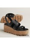 Hermes Havane 30 Sandals in Black Calfskin Leather Replica