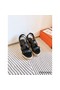 Hermes Havane 30 Sandals in Black Calfskin Leather Replica