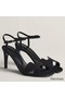 Hermes Heden 80 Sandals in Black Suede Leather Replica