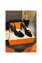 Hermes Heden 80 Sandals in Black Suede Leather Replica