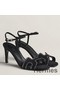 Hermes Heden 80 Sandals in Black Suede Leather with Rhinestone Replica