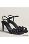 Hermes Heden 80 Sandals in Black Suede Leather with Rhinestone Replica