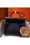 Hermes Herbag Zip 31cm Bag In Black Leather And Toile Replica
