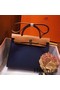 Hermes Herbag Zip 31cm Bag In Brown And Blue Replica