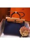 Hermes Herbag Zip 31cm Bag In Brown And Blue Replica