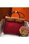 Hermes Herbag Zip 31cm Bag In Brown And Red Replica