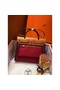 Hermes Herbag Zip 31cm Bag In Brown And Red Replica
