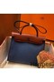 Hermes Herbag Zip 31cm Bag In Camel And Blue Replica