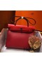 Hermes Herbag Zip 31cm Bag In Red Toile And Leather Replica