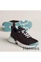 Hermes Heros Sneakers in Black Knit and Black Suede Replica