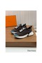 Hermes Heros Sneakers in Black Knit and Black Suede Replica