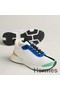 Hermes Heros Sneakers in White Knit and Blue Suede Replica