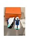 Hermes Heros Sneakers in White Knit and Blue Suede Replica