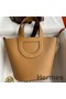 Hermes In The Loop 18 Handmade Bag in Biscuit Clemence Leather Replica