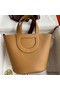 Hermes In The Loop 18 Handmade Bag in Biscuit Clemence Leather Replica