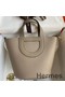 Hermes In The Loop 18 Handmade Bag in Gris Asphalt Clemence Leather Replica