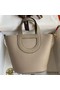 Hermes In The Loop 18 Handmade Bag in Gris Asphalt Clemence Leather Replica