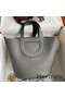 Hermes In The Loop 18 Handmade Bag in Gris Meyer Clemence Leather Replica