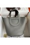 Hermes In The Loop 18 Handmade Bag in Gris Meyer Clemence Leather Replica