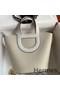 Hermes In The Loop 18 Handmade Bag in Pearl Grey Clemence Leather Replica