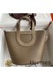 Hermes In The Loop 18 Handmade Bag in Taupe Clemence Leatherther Replica