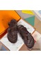 Hermes Inboard Sandals in Burgundy Leather and Ribbon Replica