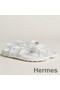 Hermes Inboard Sandals in White Leather and Ribbon Replica