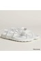 Hermes Inboard Sandals in White Leather and Ribbon Replica
