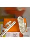 Hermes Inboard Sandals in White Leather and Ribbon Replica