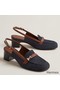 Hermes Infinie 50 Slingback Pumps in Denim Replica